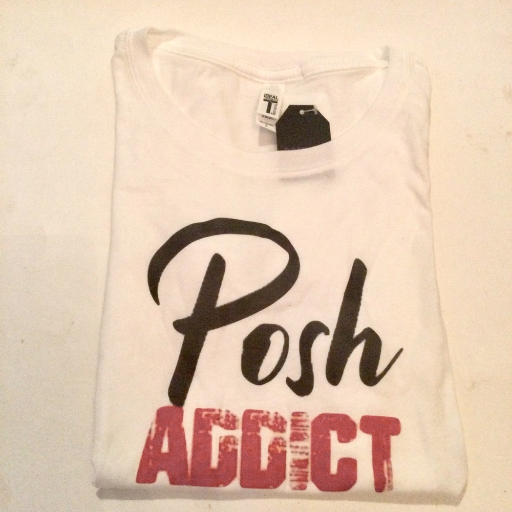 NEW POSH ADDICT White Short Sleeve Tee